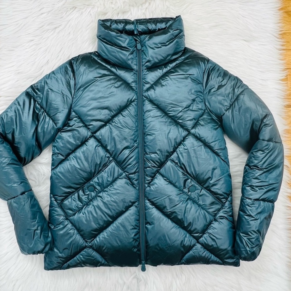 SAVE THE DUCK Jacket Water Repellent Recycled Nylon Puffer Dusty Green size L - Picture 8 of 10
